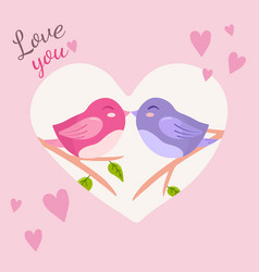 Love You - Valentine S Day Card With Birds