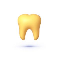 Tooth Gold 3d On White Background Isolated