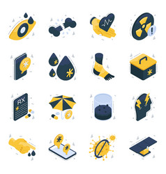 Pack Of Pharmaceutical Flat Icons