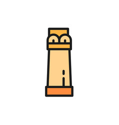 Ancient Egyptian Column Flat Color Line Icon