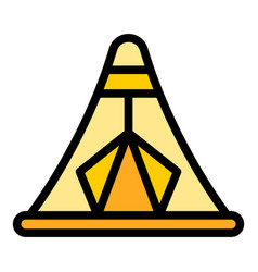 Nature Tent Icon Flat