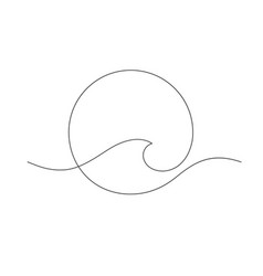 Ocean Wave Pattern In Round Shape Minimalism