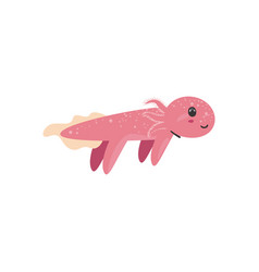 Flat Happy Pink Axolotl