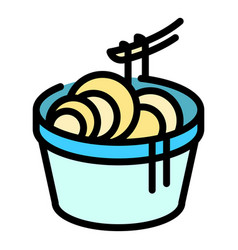 Noodles Box Icon Flat