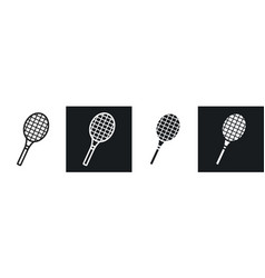 Racquet Icon Set In Black And White Filld And