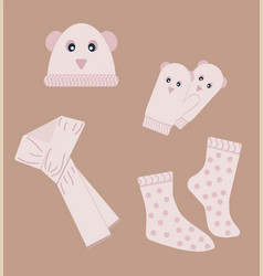 Set Of Pink Winter Clothes