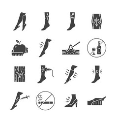 Varicose Veins Glyph Icon Set