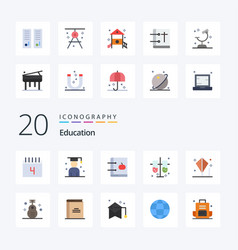 20 Education Flat Color Icon Pack Like Test Tubes