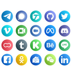 All In One Social Media Icon Set 20 Icons