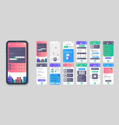 Booking Mobile App Screens Set For Web Templates