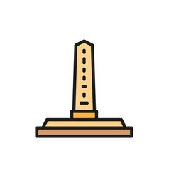 Egyptian Obelisks Ancient Column Color Line Icon