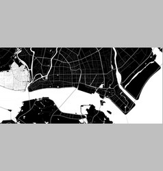 Map Of Shantou City Urban Black And White Poster