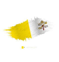 Painted Brushstroke Flag Of Vatican City