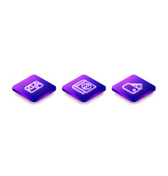 Set Isometric Line Mobile 24 Hours Support