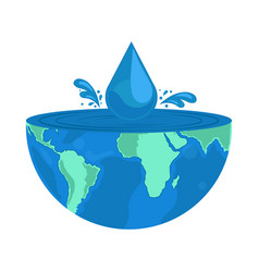 World Map Water Drop