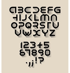 Flat font with long shadow effect Royalty Free Vector Image