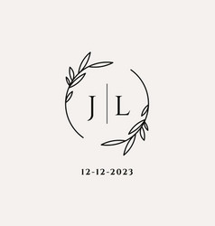 Letter Jl Wedding Monogram Logo Design