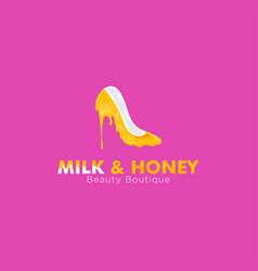 Milk And Honey Beauty Saloon Parlour Logo With Hig