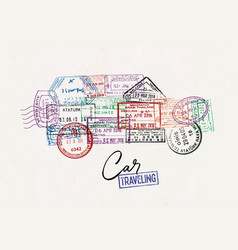 Passport Stamp Car Poster