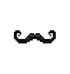 Pixel Art Black Moustaches Design