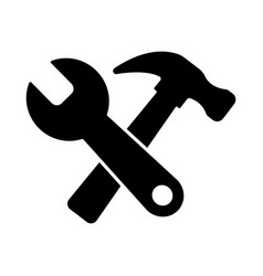 Wrench And Hammer Black Filled Icon Repair