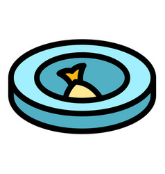 Fish Winter Hole Icon Flat