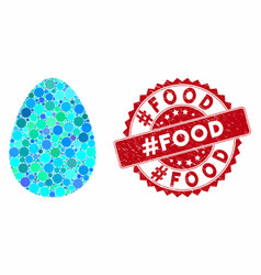 Mosaic Egg With Distress Hashtag Food Seal