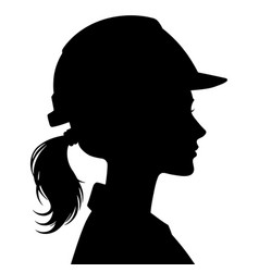 Profile Silhouette Of A Female Architect Engineer