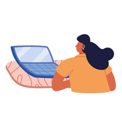 Woman Using Laptop