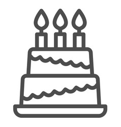 Birthday Storey Cake Line Icon Cupcake