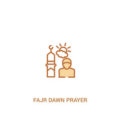 Fajr Dawn Prayer Concept 2 Colored Icon Simple