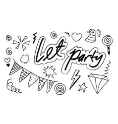 Hand Drawn Doodle Party Set