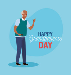 Happy Grand Parents Day With Cute Grandfather Afro