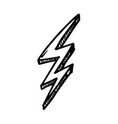 Hand Drawn Doodle Electric Lightning Bolt Symbol