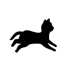 Lying Cat Black Silhouette Playful Cat Stencil