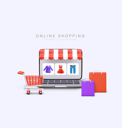 Online Shopping Advertising Concept For Internet