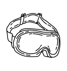 Winter Snowboarding Goggles For Kids Icon Doodle