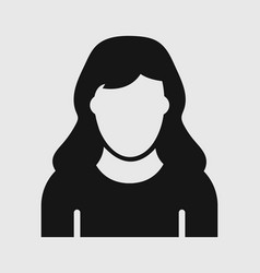 Woman Profile Icon On Gray Background