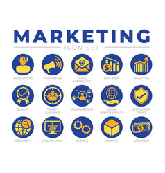 Colorful Round Marketing Icon Set Consumers