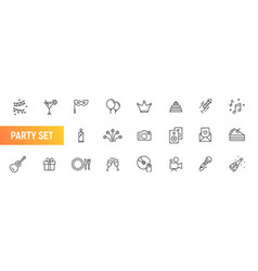 Event Party Line Icon Set Happy Music