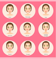 Set different woman face types Royalty Free Vector Image