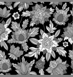 Floral Outline Monochrome Design