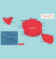 Tahiti Detailed Editable Map