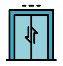 Elevator Doors Arrow Up Down Icon Color Outline