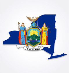 New York Ny State Flag Map Shape