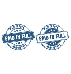 Paid In Full Stamp In Full Label Round