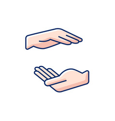 Two Hands Holding Something Rgb Color Icon