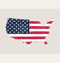 Usa Map Flag Hand Drawn Grunge Style