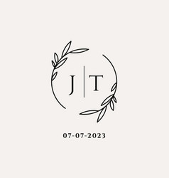 Letter Jt Wedding Monogram Logo Design