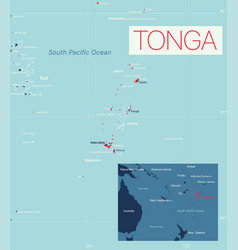 Tonga Detailed Editable Map